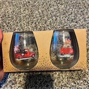 NEW Set of two Stemless Wine Glasses NIB